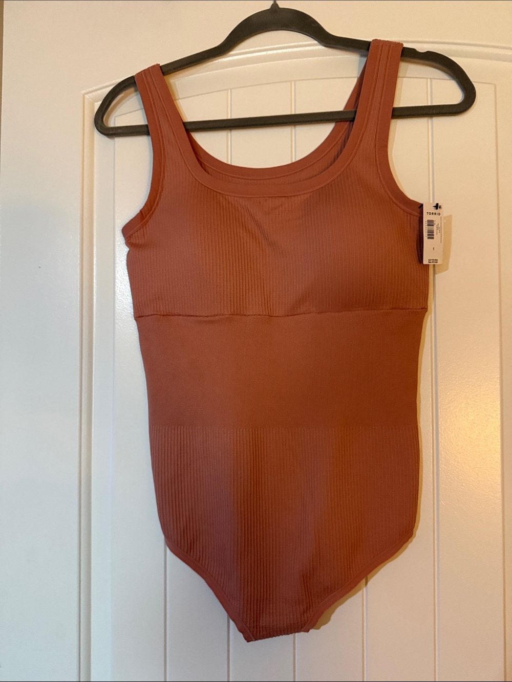 NWT - Torrid Ribbed Scoop Neck Tank Bodysuit - tan